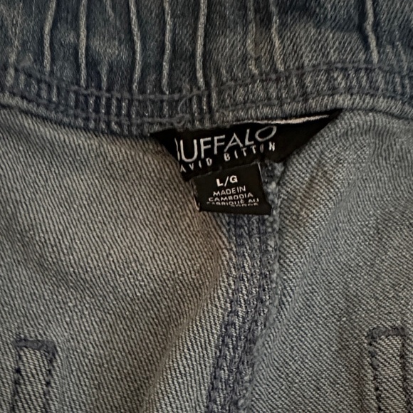 Buffalo Casual Blue Denim Drawstring Jogger Pants - Large - Picture 6 of 9